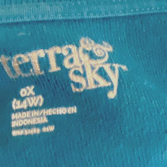Terra & Sky Sweatshirt Womens Size OX (14w) Long Sleeve Split Sides - Picture 3 of 7